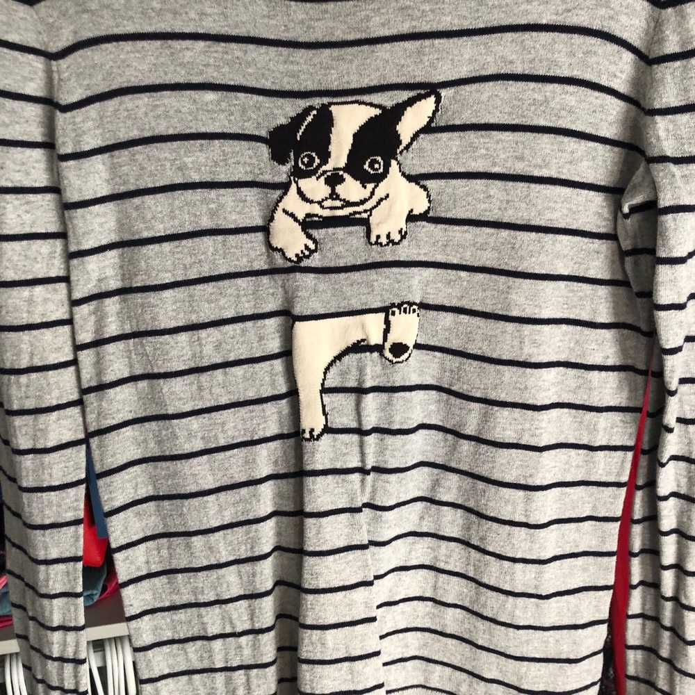 J Crew Puppy Stripes Lightweight Sweater • Size XS - Picture 2 of 6
